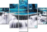 105CM 150CM ZEGAR 5 ELEM WODOSPAD DONG PEE SUA BLUE DRUK OBRAZ