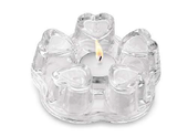 podgrzewacz szklany do dzbanka na tealight  serca 14,2 x 5,3 cm