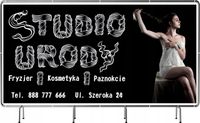 BANER REKLAMOWY 130x80cm STUDIO URODY duży wybór wzorów projekt w cenie