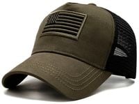 Czapka z daszkiem FLAGA USA MILITARNA TAKTYCZNA  KR38_Zielony