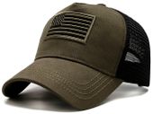 Czapka z daszkiem FLAGA USA MILITARNA TAKTYCZNA  KR38_Zielony