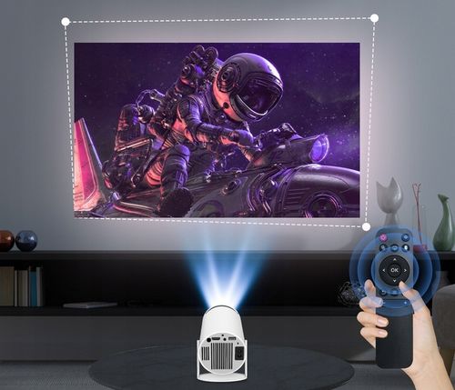 Projektor LED OWLOO biały Android 12 Przenośny Obrotowy 4K Smart TV Głośnik na Arena.pl