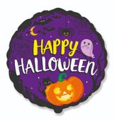 Balon foliowy Happy Halloween okrągły, 45 cm