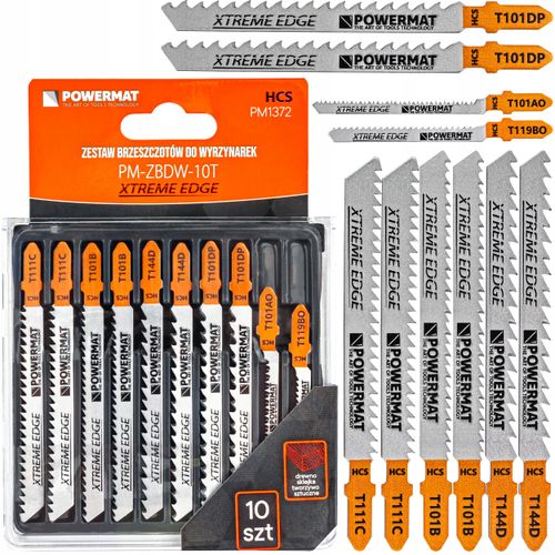 ZESTAW NOŻYKÓW BRZESZCZOTÓW DO WYRZYNARKI 10 SZTUK DREWNO SKLEJKA TWORZYWO na Arena.pl