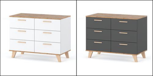 Komoda Skandynawska Z 3 Szufladami Olivier Pojemna Szafka 100cm Biały Mat na Arena.pl