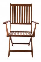 2x DREWNIANE Krzesło Ogrodowe Fotel Składany z Podłokietnikami Akacja