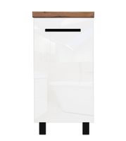 Szafka łazienkowa 40 cm / biała / biały połysk / stojąca / pod umywalkę