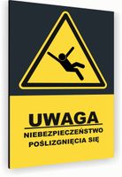 Tabliczka znak informacyjny 30x20 Antracyt RYZYKO POŚLIZGNIĘCIA Dibond
