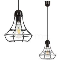 LAMPA wisząca RAMSEY 4649 Rabalux metalowa OPRAWA loftowa klatka ZWIS na kablu czarny