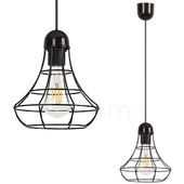 LAMPA wisząca RAMSEY 4649 Rabalux metalowa OPRAWA loftowa klatka ZWIS na kablu czarny