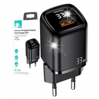 Ładowarka sieciowa Usams T46 33W 1xUSB-C + 1xUSB PD 3.0 QC 3.0 czarna