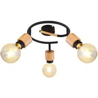 Regulowana LAMPA sufitowa JORNA 54031-3 Globo metalowa OPRAWA reflektorki czarne drewno