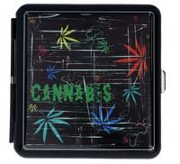 Papierośnica Metalowa z Nadrukiem Ganja Cannabis