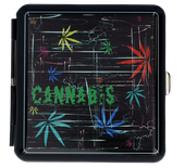 Metalowa Papierośnica Ganja z Nadrukiem Liści Marihuany Gentelo