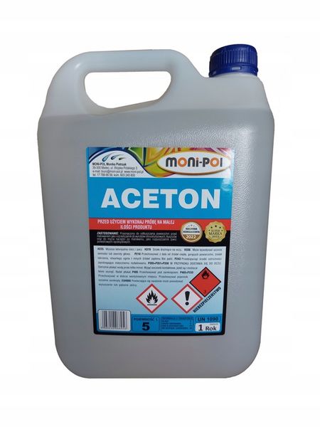 ACETON TECHNICZNY CZYSTY ACETLON 5L MONI-POL !!! zdjęcie 1