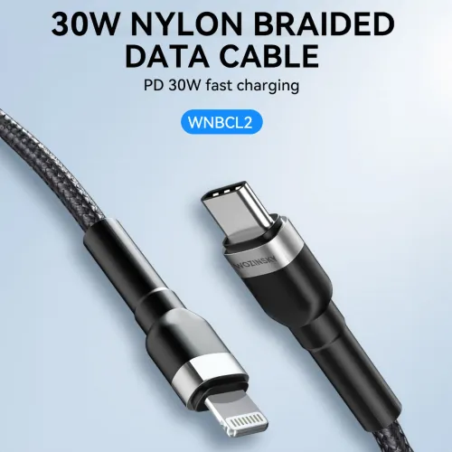 kabel wozinsky wnbcl2 lightning / usb-c pd 30w 2 m - czarny na Arena.pl