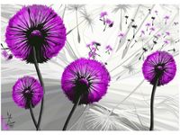 60CM 50CM OBRAZ ŚCIENNY DMUCHAWCE FIOLECIE DRUK PŁÓTNO