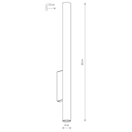 Podłużna lampa ścienna tuba Fourty 10892 Nowodvorski sypialniana szara na Arena.pl