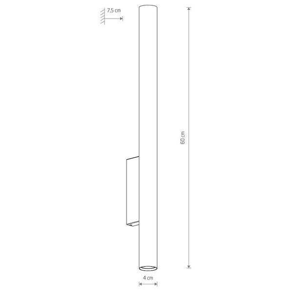 Podłużna lampa ścienna tuba Fourty 10892 Nowodvorski sypialniana szara zdjęcie 4
