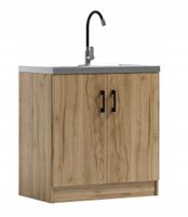 Szafka kuchenna pod zlew KD 80 dąb Craft złoty (W1)