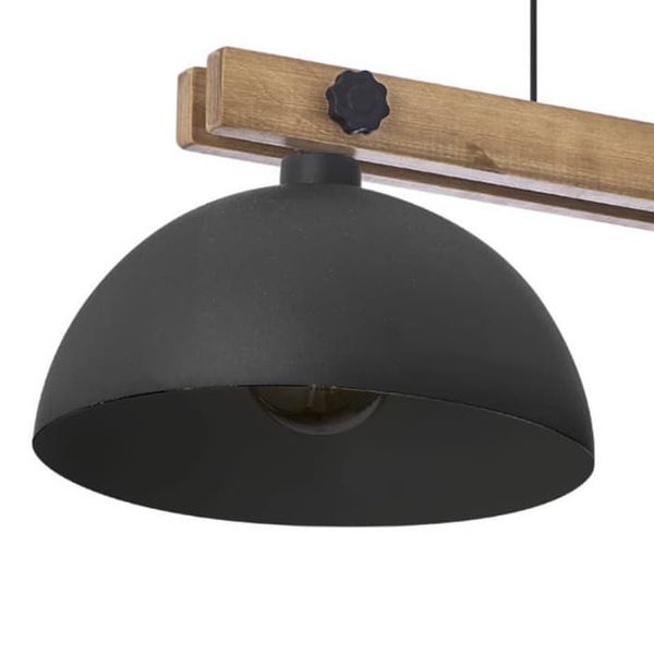 Drewniana lampa wisząca Oslo 1706 TK Lighting podwójna metalowa czarna zdjęcie 2