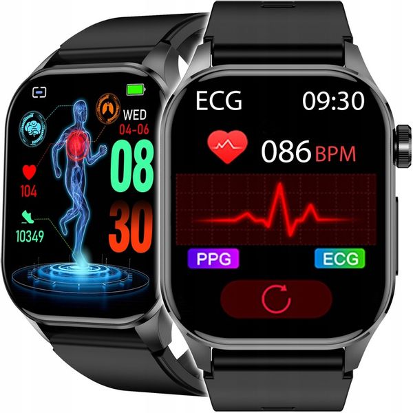 SMARTWATCH ZEGAREK DLA SENIORA EKG POMIAR CUKRU PULS CIŚNIENIE TEMPERATURA zdjęcie 1