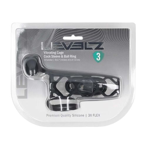 Vibrating Cage Silicone Cock Sleeve And Ball Ring - Black na Arena.pl