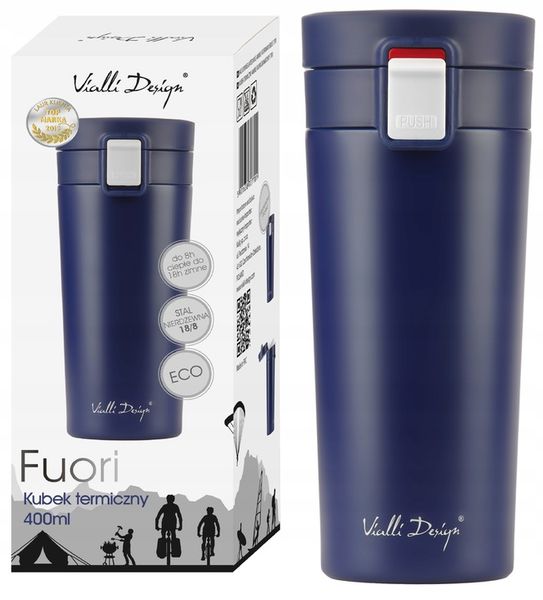 VIALLI KUBEK TERMICZNY PRÓŻNIOWY STALOWY KAWY HERBATY FUORI HERBATY 400 ml zdjęcie 9