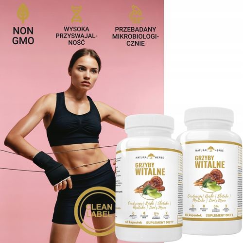 Maitake Lions Mane Shiitake Cordyceps Reishi 2x60k na Arena.pl