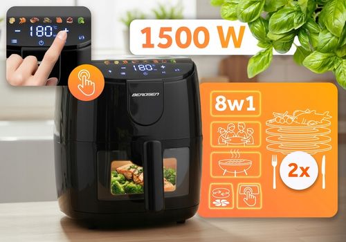 FRYTKOWNICA BEZTŁUSZCZOWA AIR FRYER FRYTOWNICA 4L BERDSEN 1500W na Arena.pl