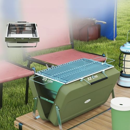 PRZENOŚNY GRILL WĘGLOWY BBQ, SKŁADANY MINI GRILL ZE STALI NIERDZEWNEJ NA na Arena.pl
