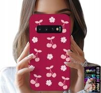 ETUI DO SAMSUNG GALAXY S10 - WISIENKI, WIŚNIE NA BORDOWYM TLE + FOLIA