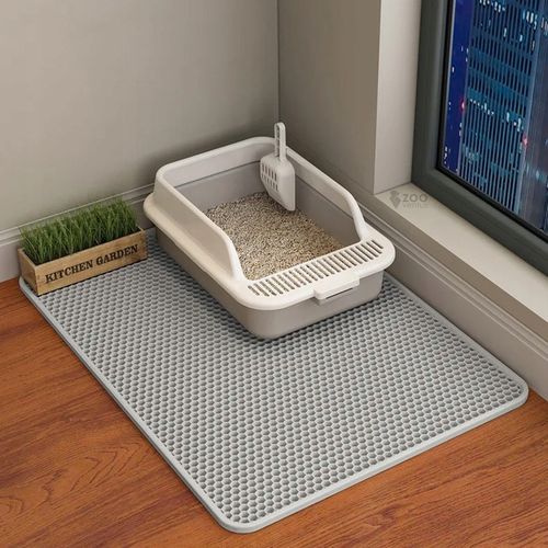 BARDZO DUŻA MATA POD KUWETE Dwuwarstwowa PODKŁADKA dla kota SZARA 75x55 na Arena.pl