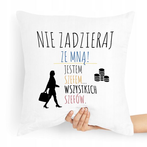 Poduszka Prezent Dla Szefa Szef Wszystkich Szefów Z Nadrukiem Ze Zdjęciem zdjęcie 1