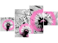 90CM 160 OBRAZ 4 ELEM DMUCHAWCE DELIKATNYM RÓŻU ŚCIENNY