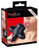bad kitty regulowany czarny knebel ustny z pompką silikonowy 12cm