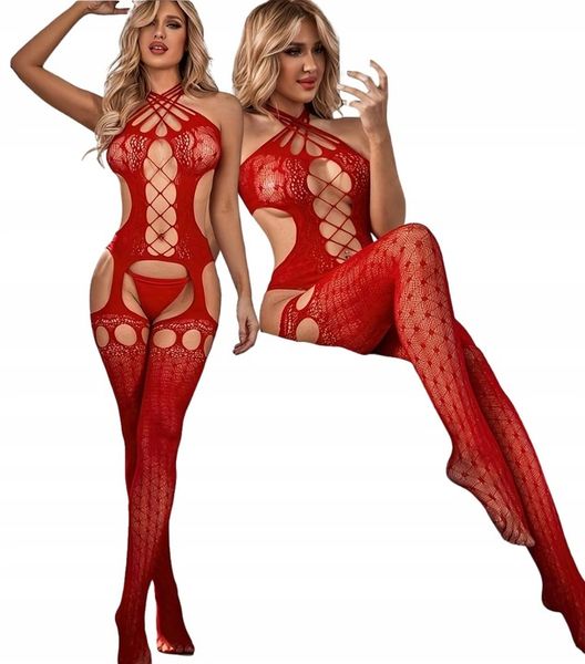 Sexy bielizna erotyczna komplet otwarty bodystocking PLUS SIZE XL XXL 3XL zdjęcie 1