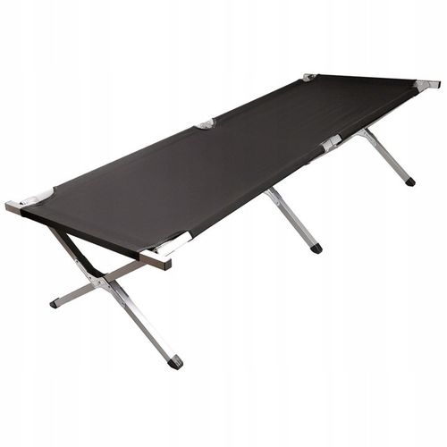 Łóżko polowe składane turystyczne kanadyjka czarne 150kg na Arena.pl