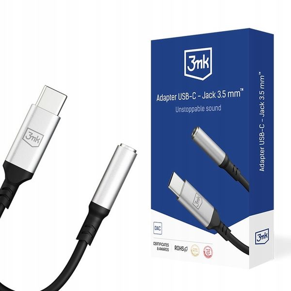 Adapter Przejściówka 3mk USB typ C mini Jack 3,5mm zdjęcie 1