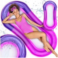 MATERAC DMUCHANY Z SIATKĄ DO PŁYWANIA LEŻAK PLAŻOWY NA BASEN HAMAK WODNY