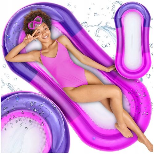 MATERAC DMUCHANY Z SIATKĄ DO PŁYWANIA LEŻAK PLAŻOWY NA BASEN HAMAK WODNY na Arena.pl