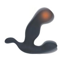 Heating And Vibrating Silicone Prostate Stimulator - Black
