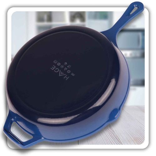 emaliowana patelnia żeliwna 26cm hage niebieska na Arena.pl