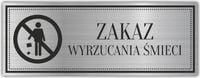 Tabliczka informacyjna piktogram Grawerowana ZAKAZ ŚMIECENIA
