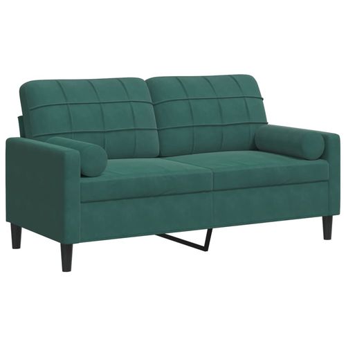 2-osobowa sofa z poduszkami, ciemnozielona, 140 cm, aksamit na Arena.pl