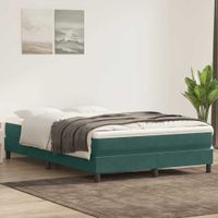 Łóżko typu Box Spring bez materaca Ciemnozielone 140x220 cm
