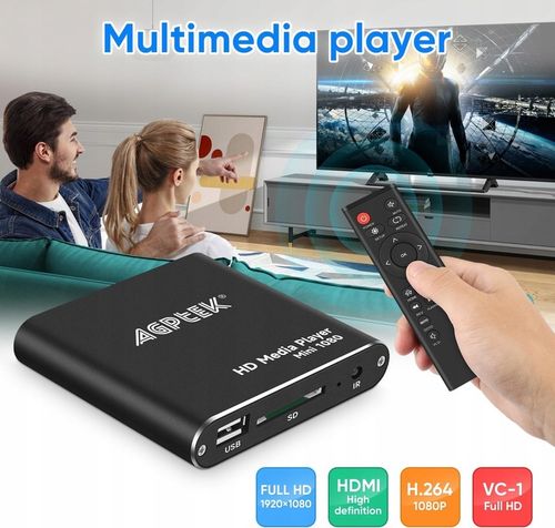 AGPtEK Odtwarzacz multimedialny HDMI, Mini 1080p Full-HD Ultra HDMI Cyfrowy na Arena.pl