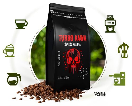 TURBO Kawa ziarnista Do ekspresu 1kg 90% Robusta 10% Arabica ATAK SERCA na Arena.pl