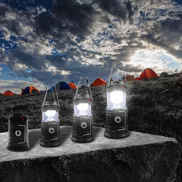 Lampa Solarna LED Latarka Turystyczna Biwakowa Akumulatorowa USB Powerbank zdjęcie 3