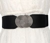 Damski Pasek Elastyczny Szeroki Guma Czarny Gorset